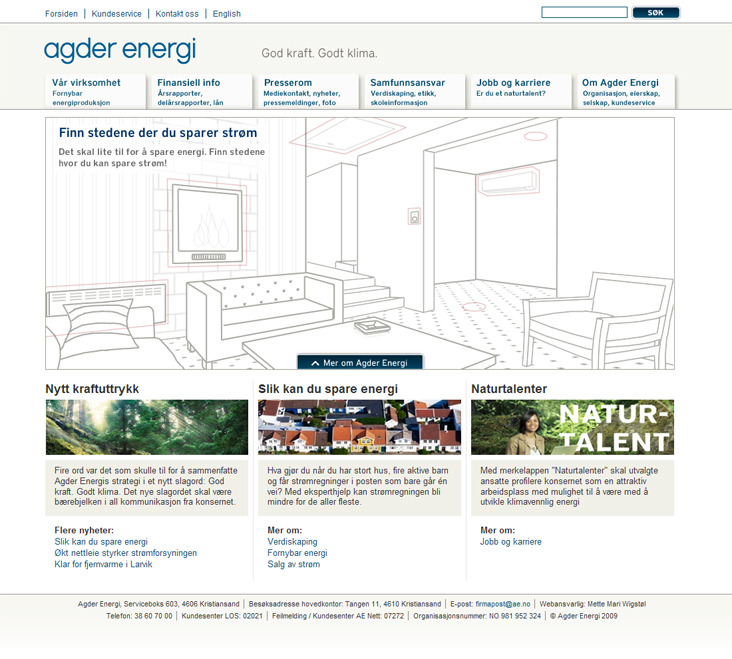 Agder Energi webside